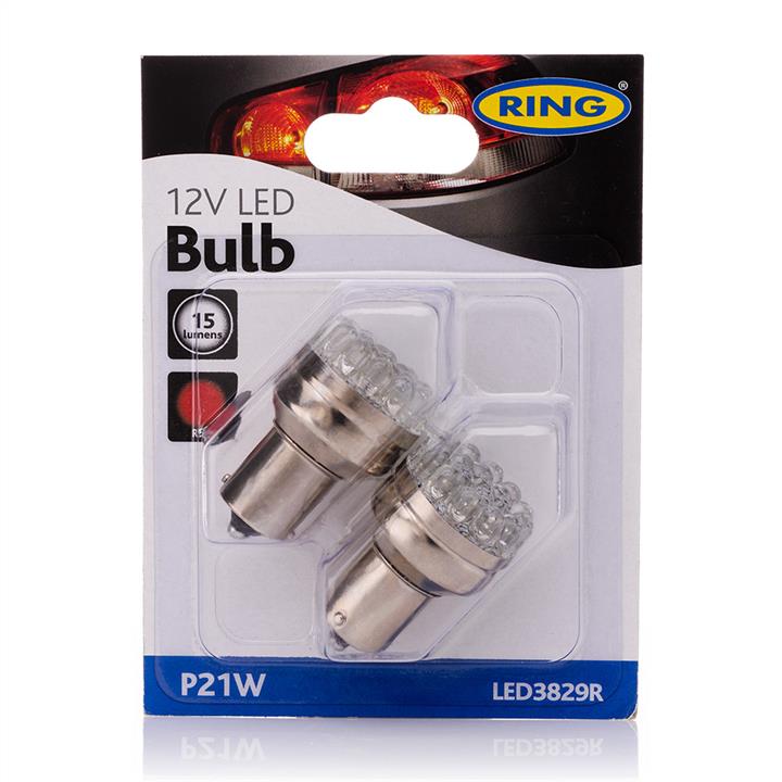 Лампа светодиодная P21W 12V BA15s (2 шт.) (LED3829R) Ring LED3829R