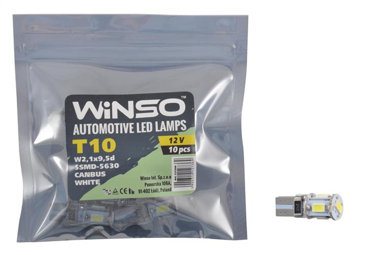 Лампа светодиодная T10 12V W2,1x9,5d (10 шт.) (127360) Winso 127360