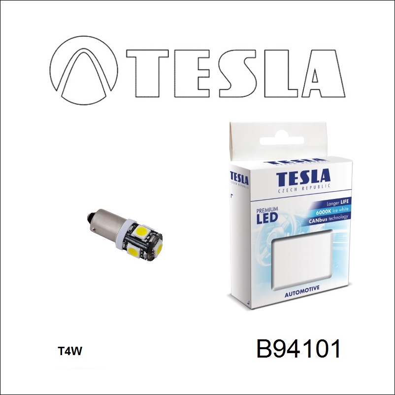 Лампа светодиодная T8,5 12V BA9s (2 шт.) (B94101) Tesla B94101