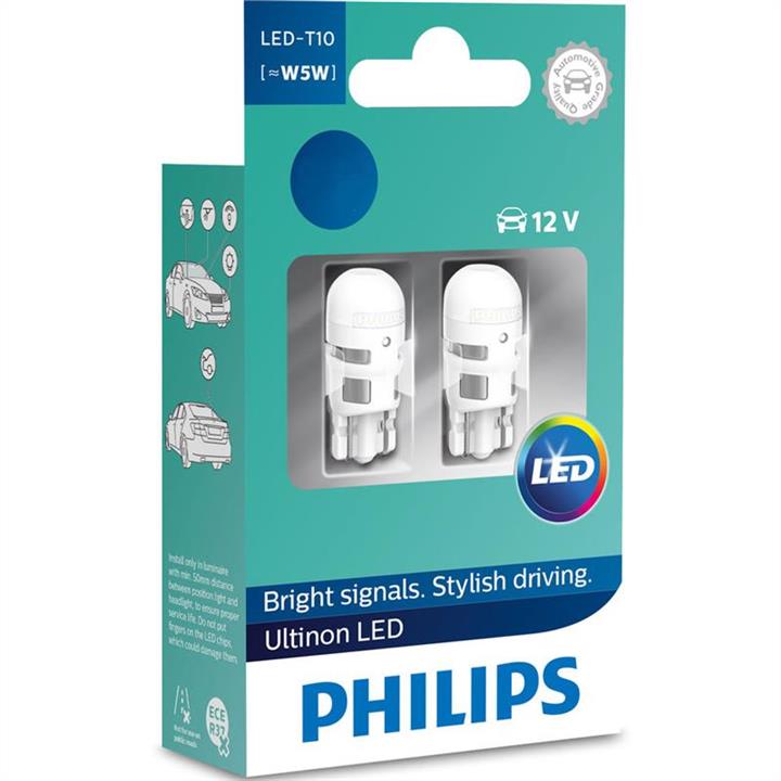 Лампа светодиодная Philips Ultinon T10 12V W2,1x9,5d (11961ULW4X2) Philips 11961ULW4X2