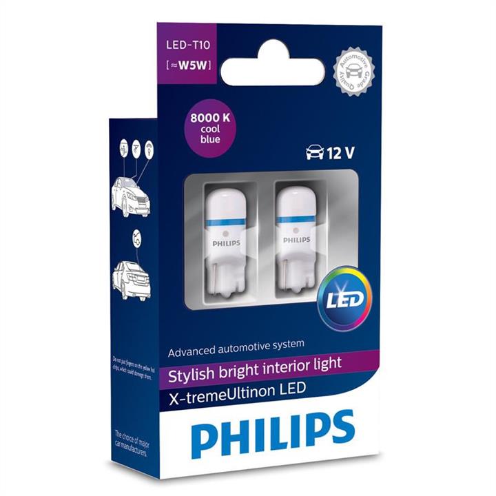 Лампа светодиодная Philips X-TremeUltinon LED T10 12V W2,1x9,5d (127998000KX2) Philips 127998000KX2