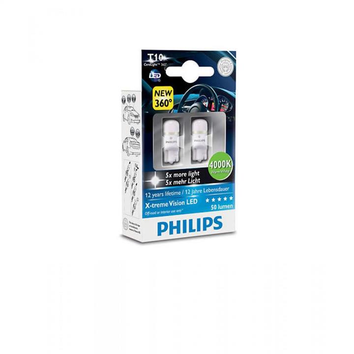 Лампа светодиодная Philips X-TremeUltinon LED T10 12V W2,1x9,5d (127994000KX2) Philips 127994000KX2
