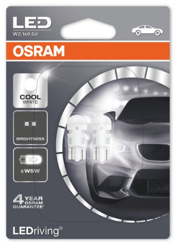 Лампа светодиодная Osram LEDriving CoolWhite T10 12V W2,1x9,5d (2 шт.) (2880CW02B) Osram 2880CW-02B