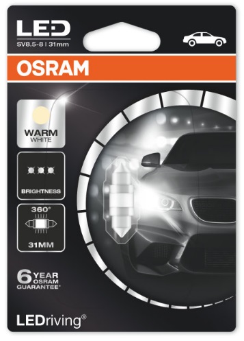 Лампа светодиодная Osram LEDriving WarmWhite Festoon 31 12V SV8,5 (6497WW01B) Osram 6497WW 01B