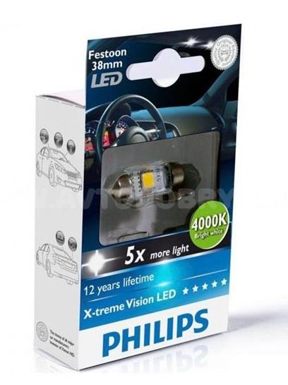 Лампа светодиодная Philips X-TremeUltinon LED Festoon 38 12V SV8,5 (12858X1) Philips 12858X1