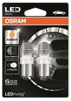 Лампа светодиодная Osram LEDriving Standart PY21W 12V BAU15s (2 шт.) (7557YE02B) Osram 7557YE-02B