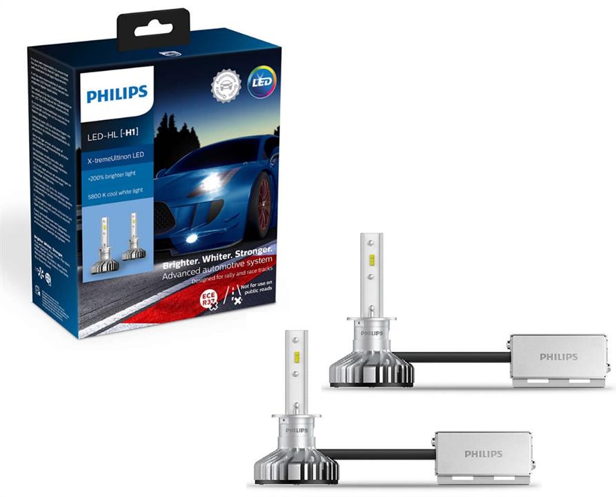 Лампа светодиодная Philips X-tremeUltinon LED +200% H1 5800K (2 шт.) (11258XUX2) Philips 11258XUX2