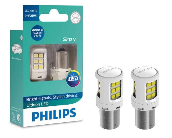 Лампа светодиодная Philips Ultinon LED P21W 12V BA15s (2 шт.) (11498ULWX2) Philips 11498ULWX2