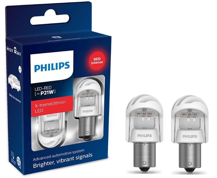 Лампа светодиодная Philips X-tremeUltinon LED gen2 P21W 1224V BA15s RED (2 шт.) (11498XURX2) Philips 11498XURX2