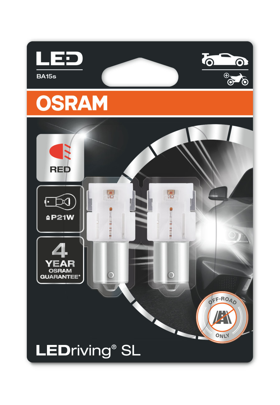 Комплект светодиодных ламп Osram 7506DYP-02B LEDriving SL P21W RED 2 шт