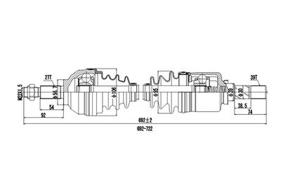 DDS260022 DYNAMATRIX Приводной вал