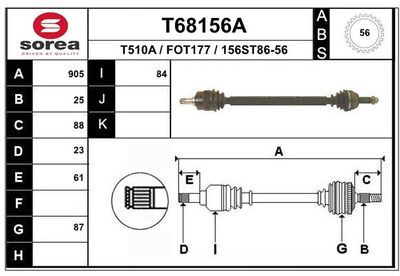 T68156A EAI Приводной вал