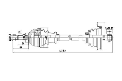 DDS250001 DYNAMATRIX Приводной вал