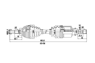 DDS250405 DYNAMATRIX Приводной вал