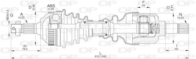 DRS628000 OPEN PARTS Приводной вал