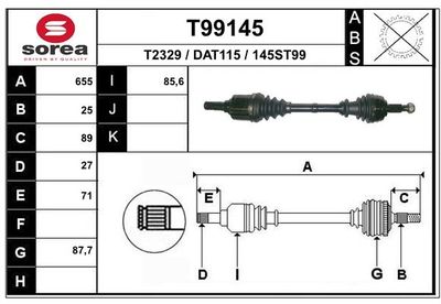 T99145 EAI Приводной вал