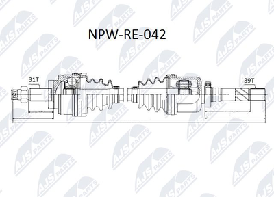 NPWRE042 NTY Приводной вал