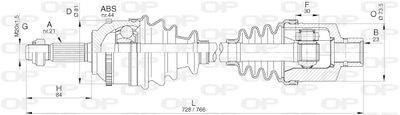 DRS629600 OPEN PARTS Приводной вал