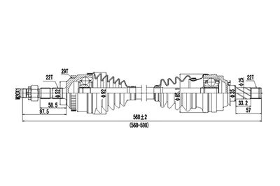 DDS244036 DYNAMATRIX Приводной вал