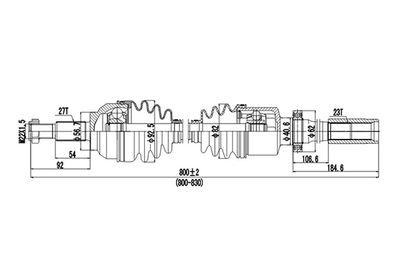 DDS250445 DYNAMATRIX Приводной вал