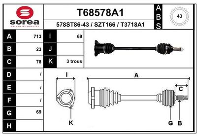 T68578A1 EAI Приводной вал