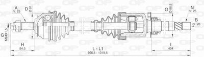 DRS647000 OPEN PARTS Приводной вал