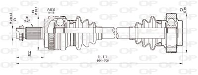 DRS635900 OPEN PARTS Приводной вал