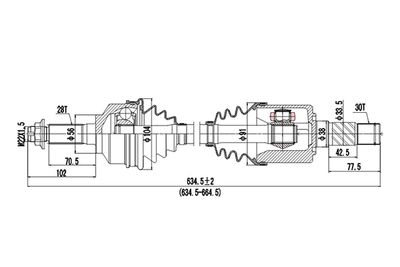 DDS227065 DYNAMATRIX Приводной вал