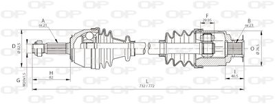 DRS602100 OPEN PARTS Приводной вал