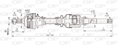 DRS633100 OPEN PARTS Приводной вал