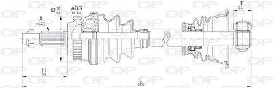 DRS621300 OPEN PARTS Приводной вал