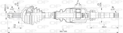 DRS631100 OPEN PARTS Приводной вал