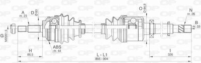 DRS643600 OPEN PARTS Приводной вал