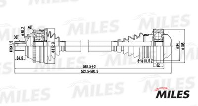 GC00139 MILES Приводной вал