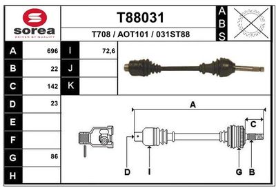 T88031 EAI Приводной вал