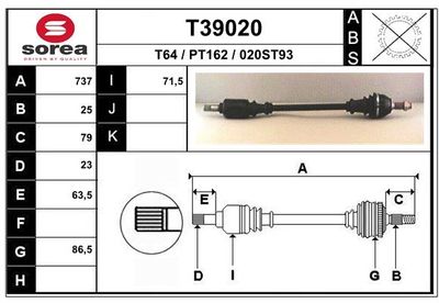 T39020 EAI Приводной вал