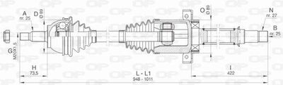 DRS644100 OPEN PARTS Приводной вал