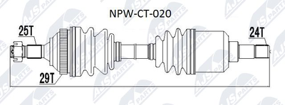 NPWCT020 NTY Приводной вал