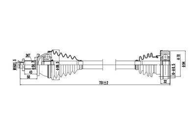 DDS261063 DYNAMATRIX Приводной вал