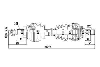 DDS244033 DYNAMATRIX Приводной вал