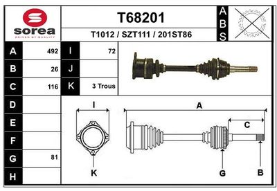 T68201 EAI Приводной вал