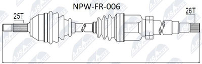 NPWFR006 NTY Приводной вал