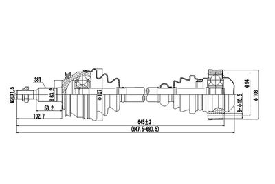 DDS261105 DYNAMATRIX Приводной вал