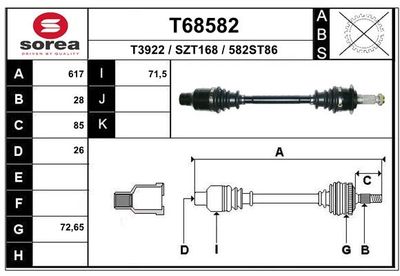T68582 EAI Приводной вал