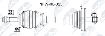 NPWRE015 NTY Приводной вал