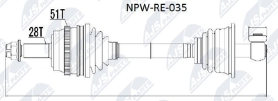 NPWRE035 NTY Приводной вал