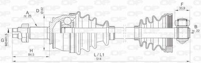 DRS644300 OPEN PARTS Приводной вал