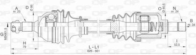 DRS643800 OPEN PARTS Приводной вал