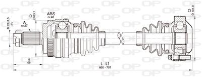 DRS635700 OPEN PARTS Приводной вал