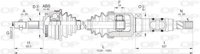 DRS632800 OPEN PARTS Приводной вал